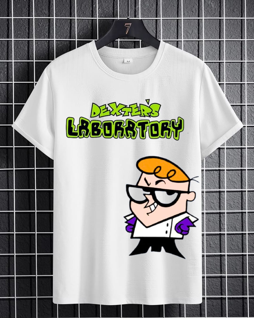 1. Cartoon t-shirt featuring the word "Laboratory" in bold letters, showcasing a playful science theme.   2. Fun cartoon t-shirt displaying the word "Laboratory," perfect for science enthusiasts and casual wear.  3. Colorful cartoon t-shirt with the text "Laboratory," ideal for expressing a love for science and experimentation.