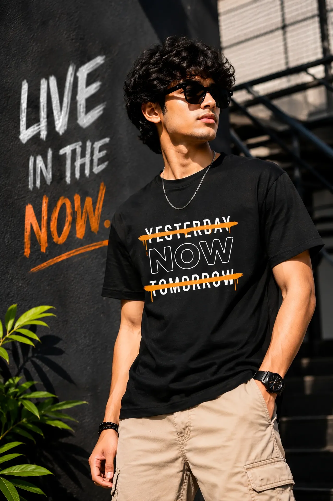Now Or Never Black T-Shirt